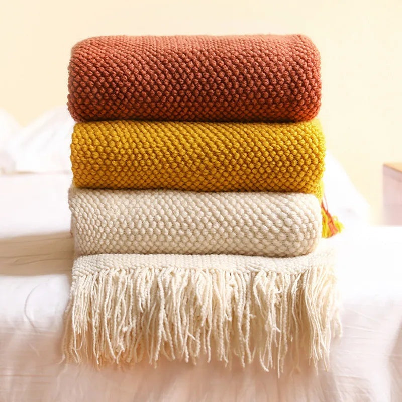 The Earth-Toned Organic Knit Blanket