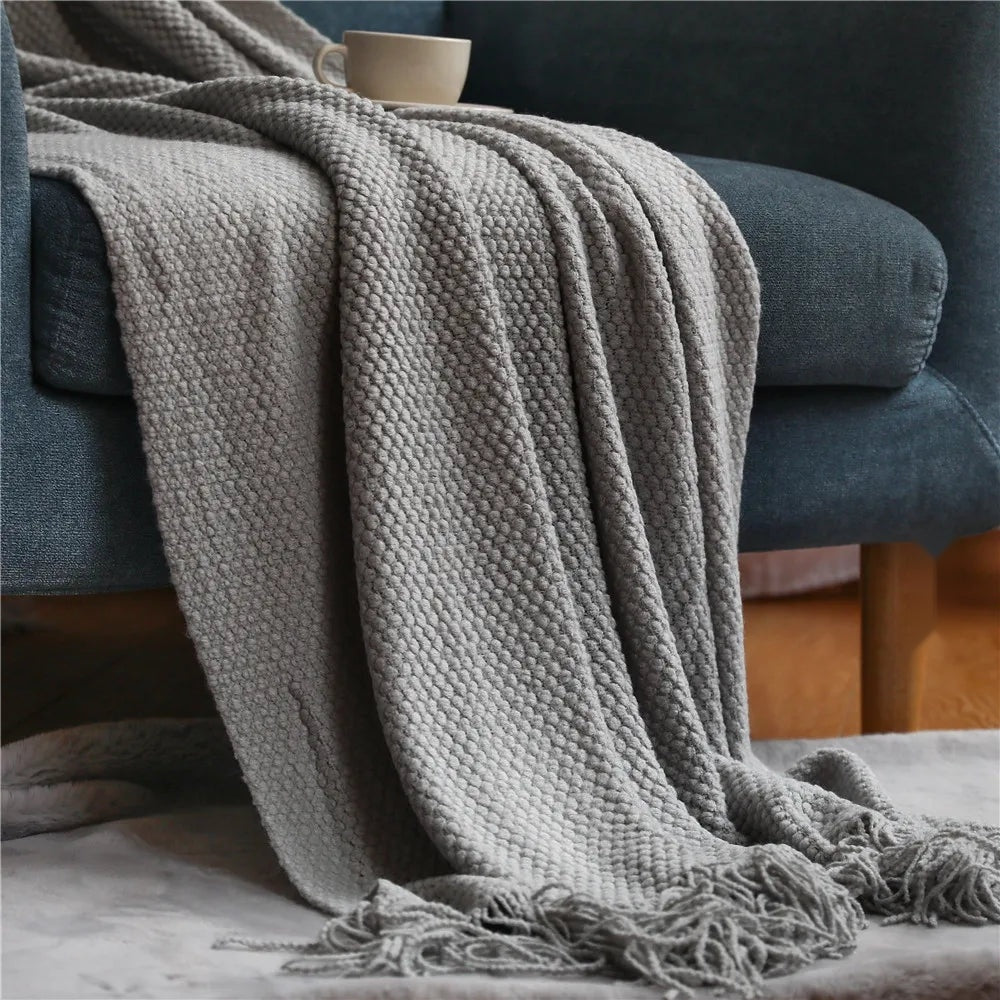 The Earth-Toned Organic Knit Blanket