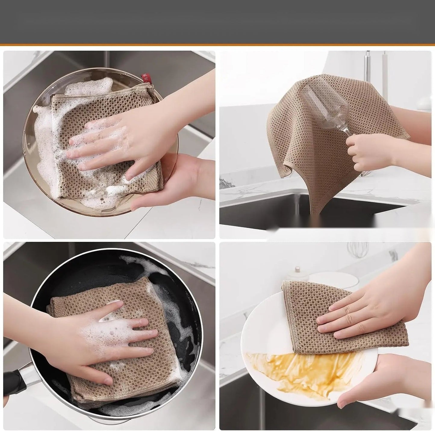 The Earth-Toned Waffle Weave Kitchen Towels