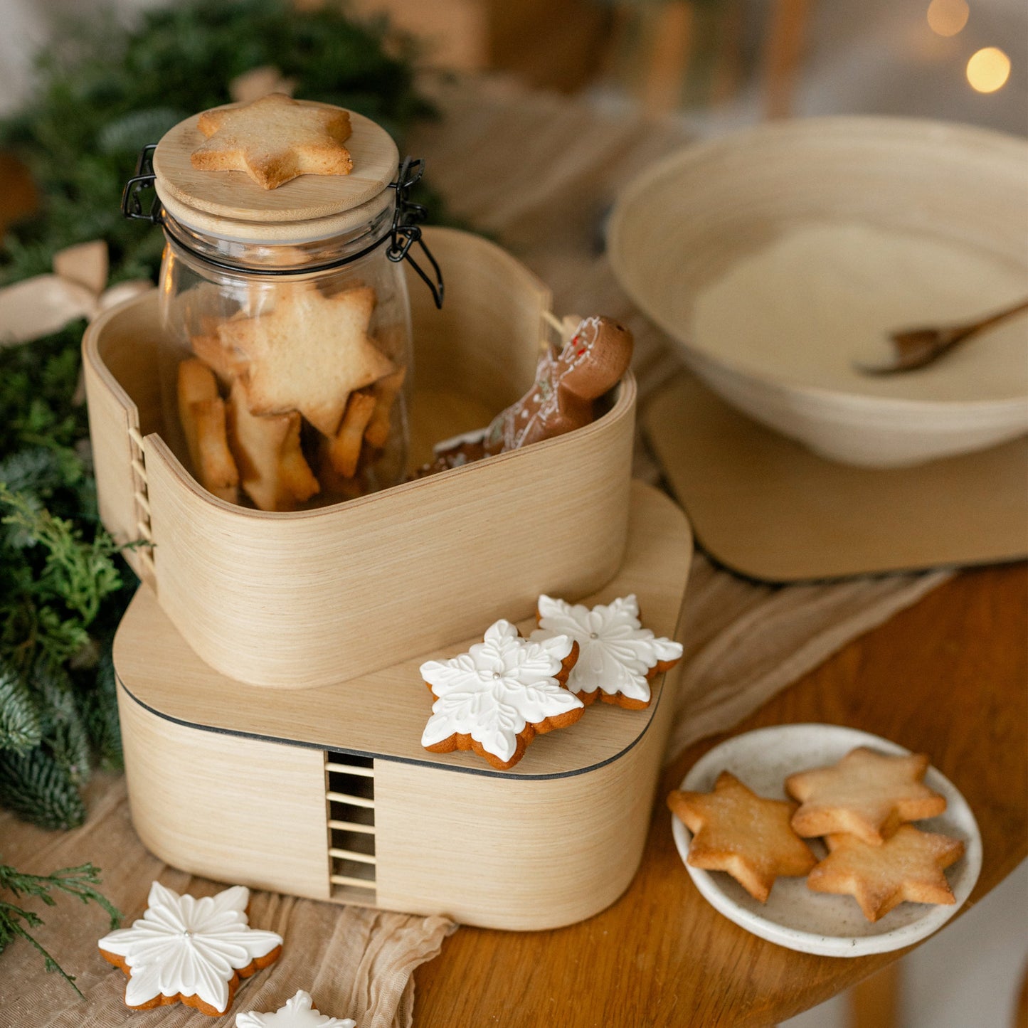 Wooden Storage Boxes with Lid — Natural Oak — With Lids