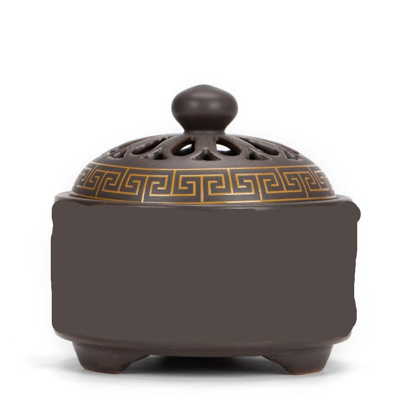 The Ember Glow — Ceramic Cloisonné Incense Burner with Backward Channel