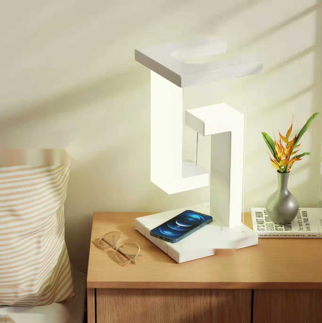 The Levitating Lamp — Wireless Charging Floating Table Lamp with LED Night Light