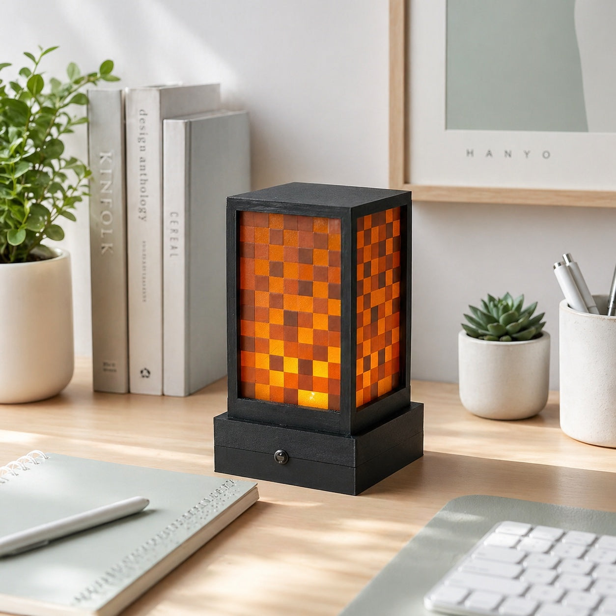 The Elegant Pixel Lamp — Rechargeable Touch Night Light, 3 Brightness Modes