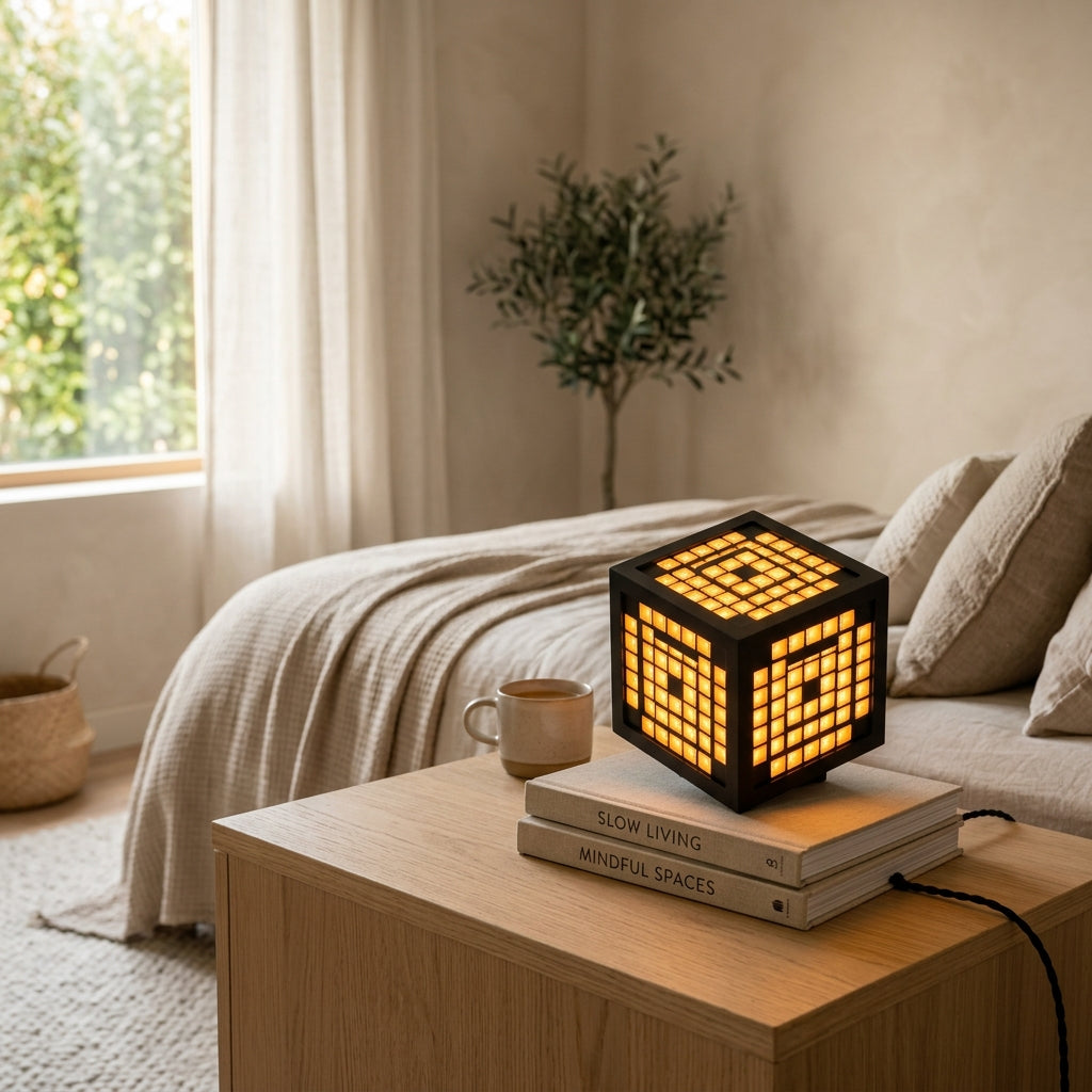 The Elegant Pixel Lamp — Rechargeable Touch Night Light, 3 Brightness Modes