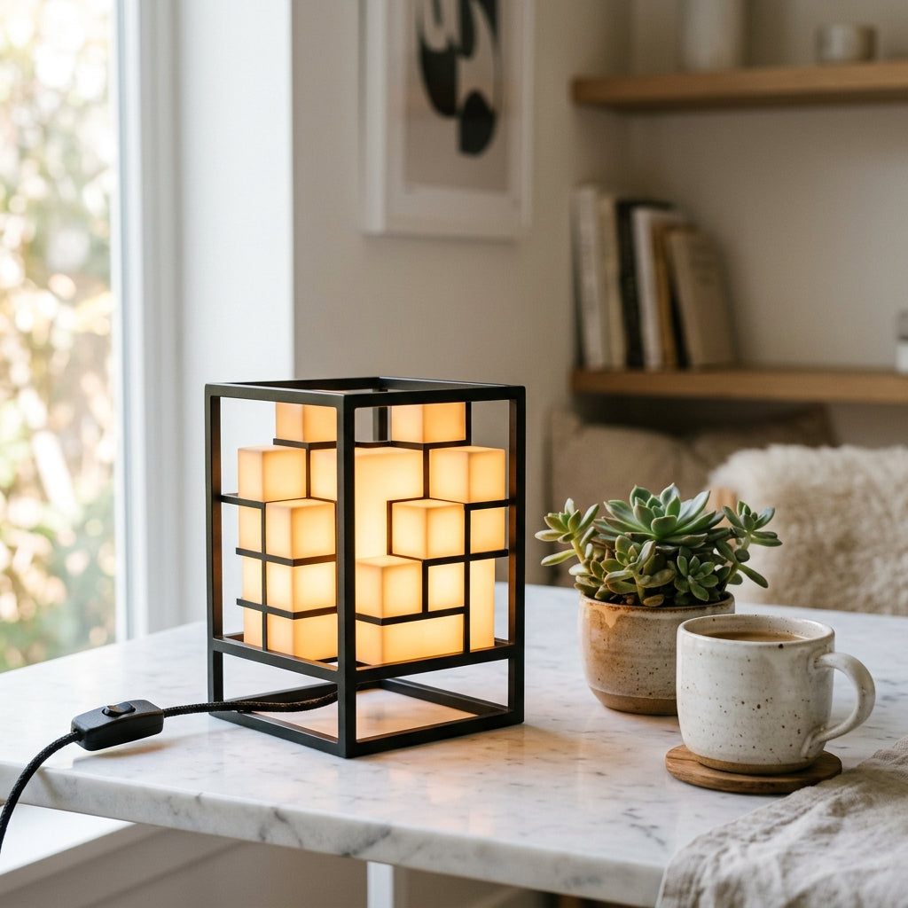 The Elegant Pixel Lamp — Rechargeable Touch Night Light, 3 Brightness Modes